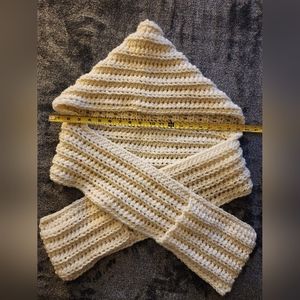 Handmade crochet hooded scarf